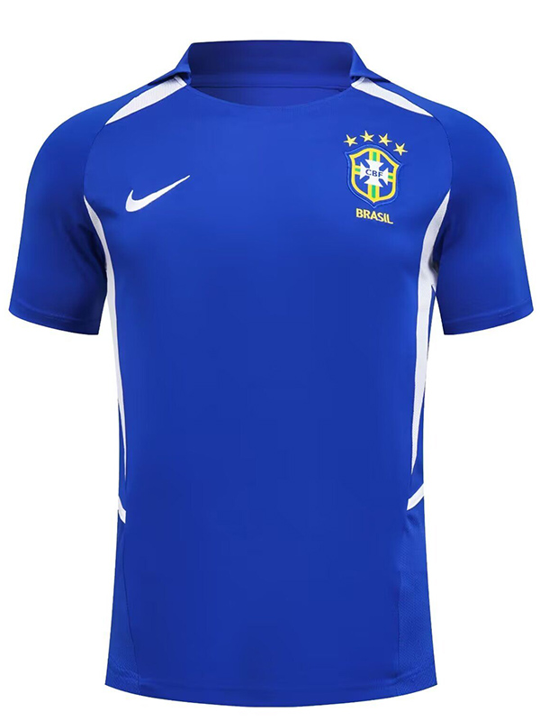Brazil away retro soccer jersey maillot match men's 2ed sportwear football shirt 2002